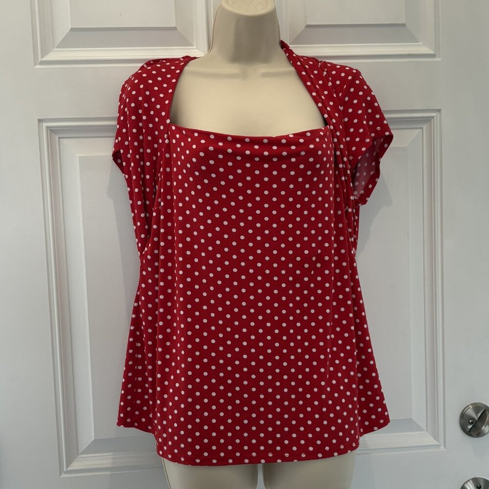Red Polk a Dot Top by Evie